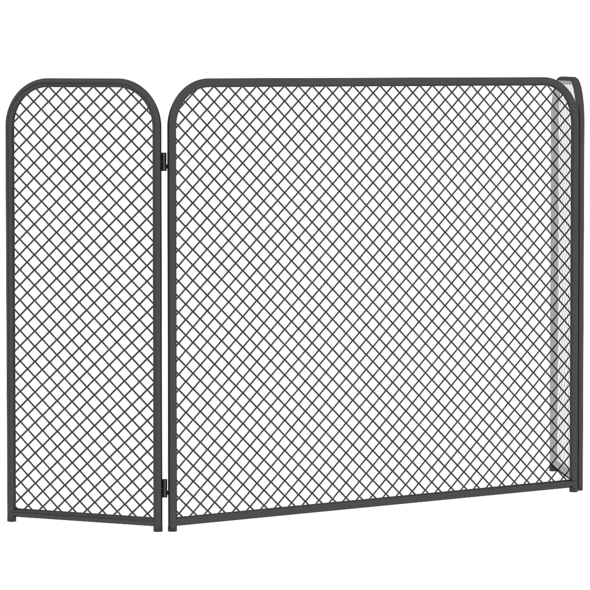 KAMINSCHUTZGITTER Metall Schwarz - Schwarz, Metall (1/50/100cm) - HOMCOM