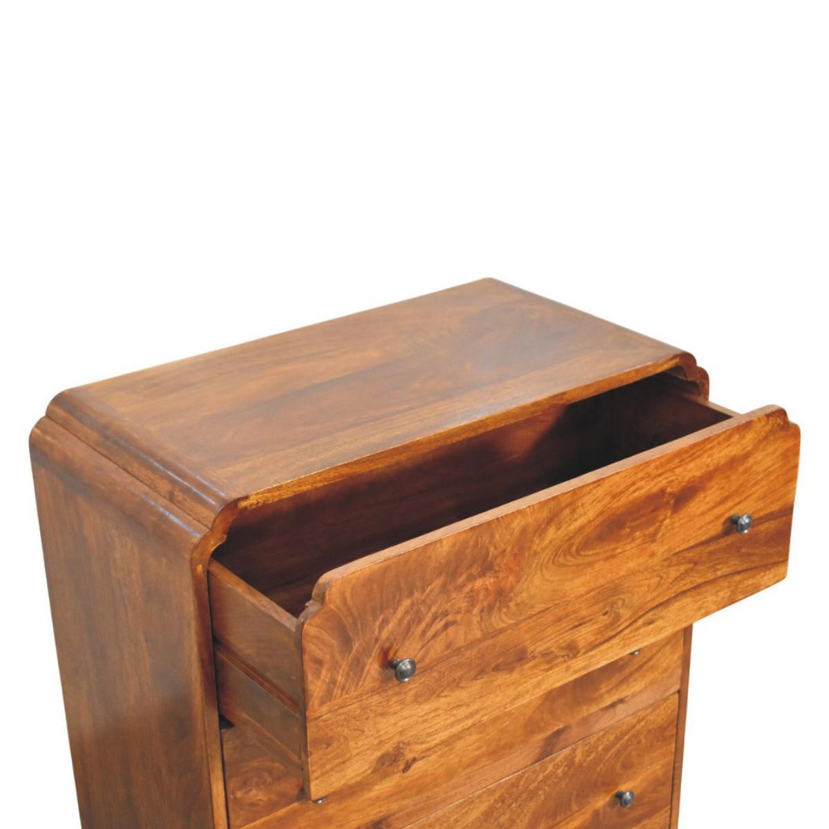 KOMMODE Newton Kastanie, 3 Schubladen, Dunkelbraun - Kastanienfarben/Messingfarben, Holz/Metall (70/80/35cm) - Artisan Furniture