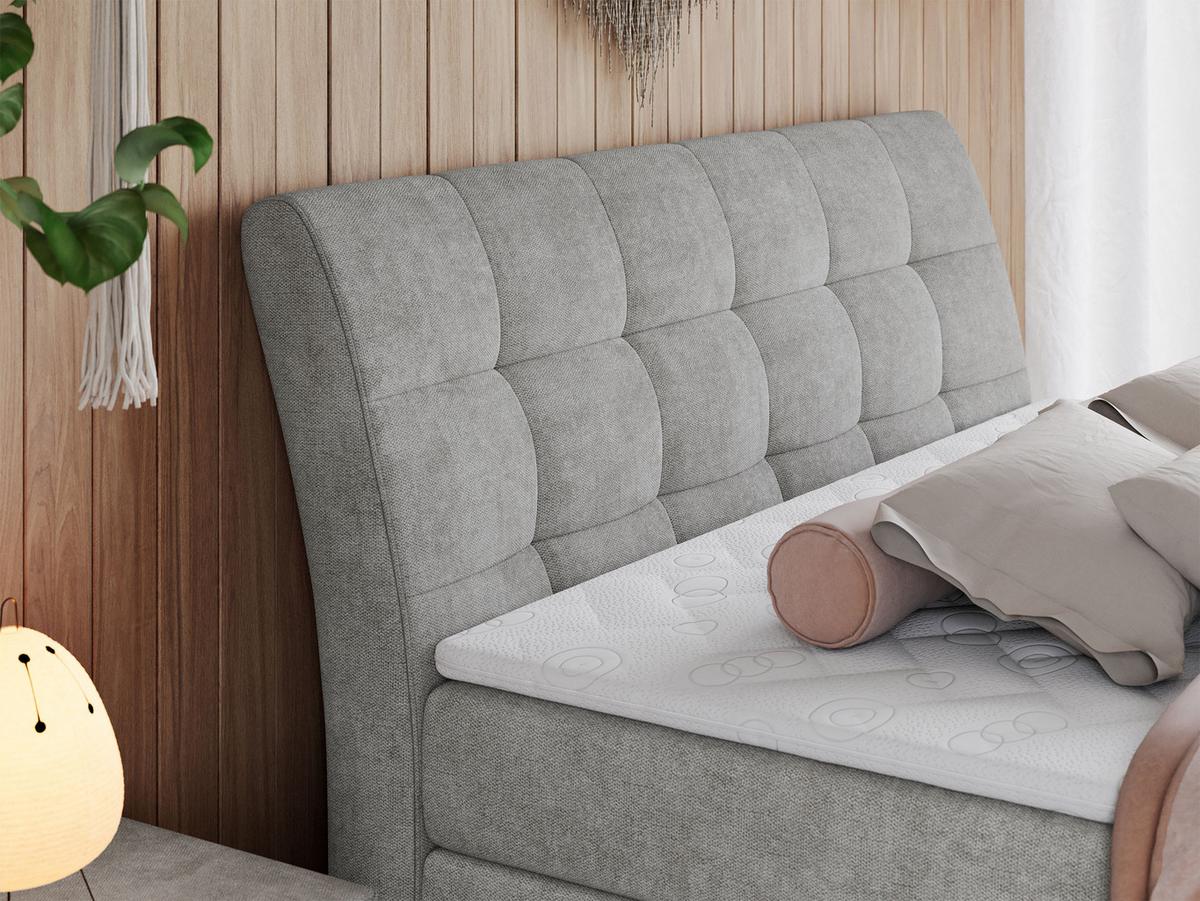 BOXSPRINGBETT GOLD-10 KING 120/200 Hellgrau Struktur - H4 - Hellgrau, Holz/Textil (120/200cm) - MKS