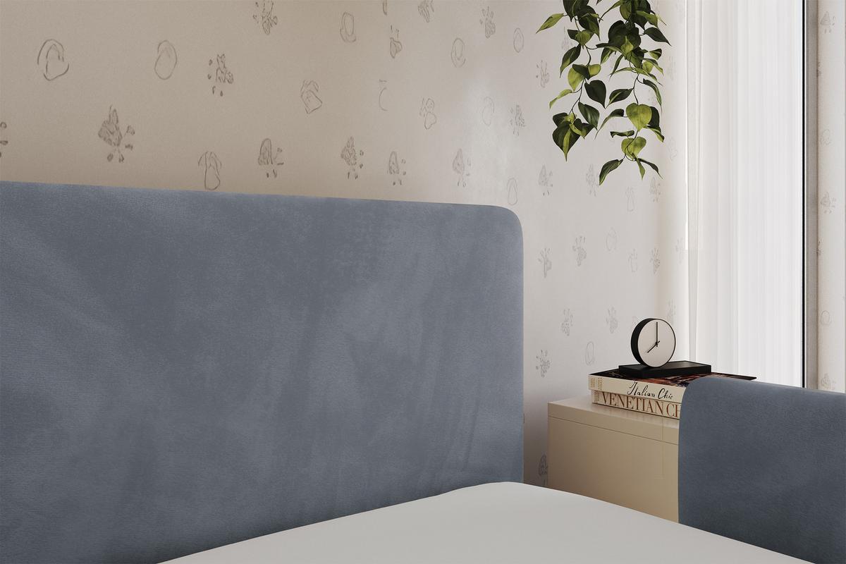 EINZELLBETT Jugendbett mit Bettkasten und Matratze H3/H4, Links - NORY 100x200 Grau - Grau, Holzwerkstoff/Textil (100/200cm) - ALTDECOR