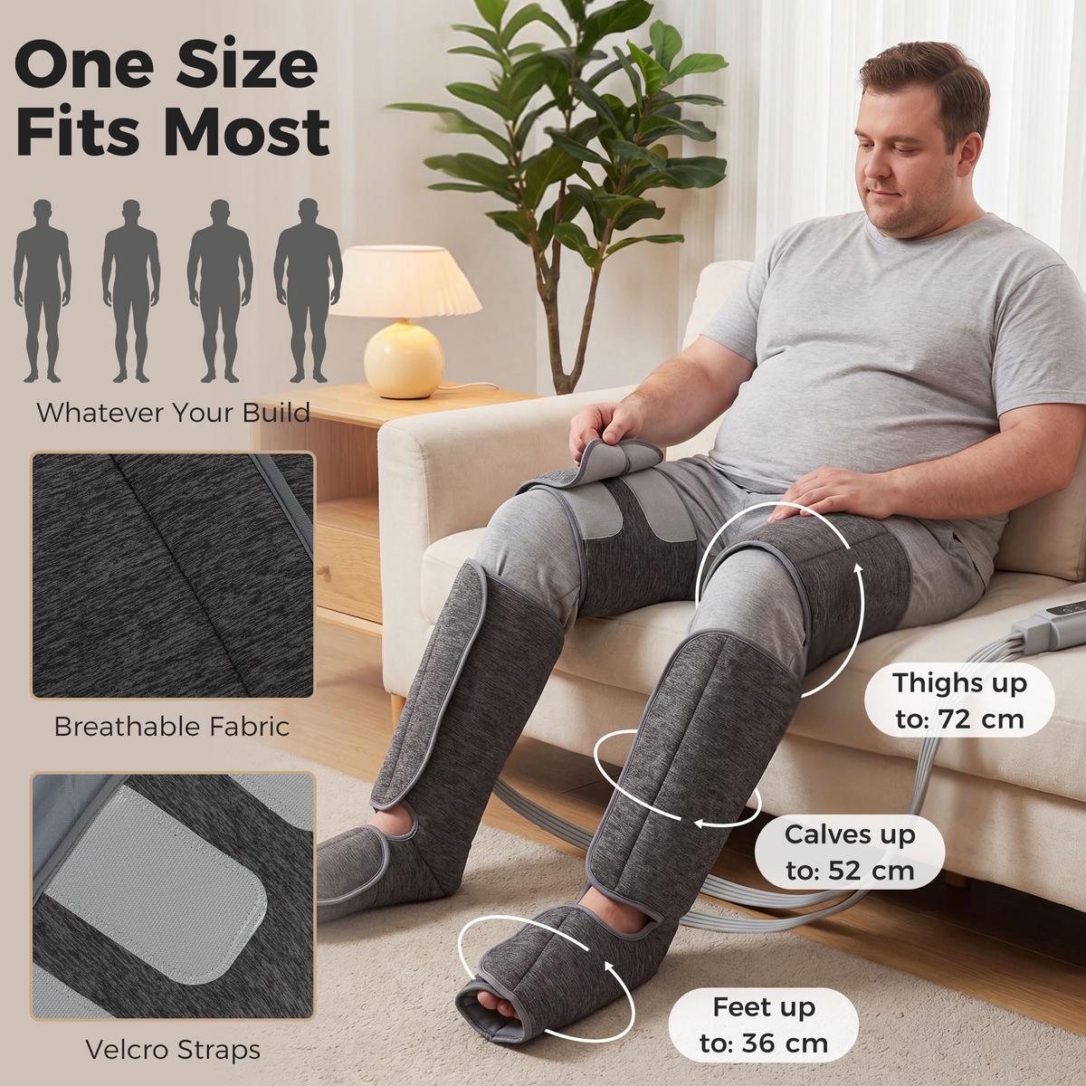 BEINMASSAGEGERÄT Stoff TPR Grau - Grau, Textil (77/12/96cm) - HOMCOM