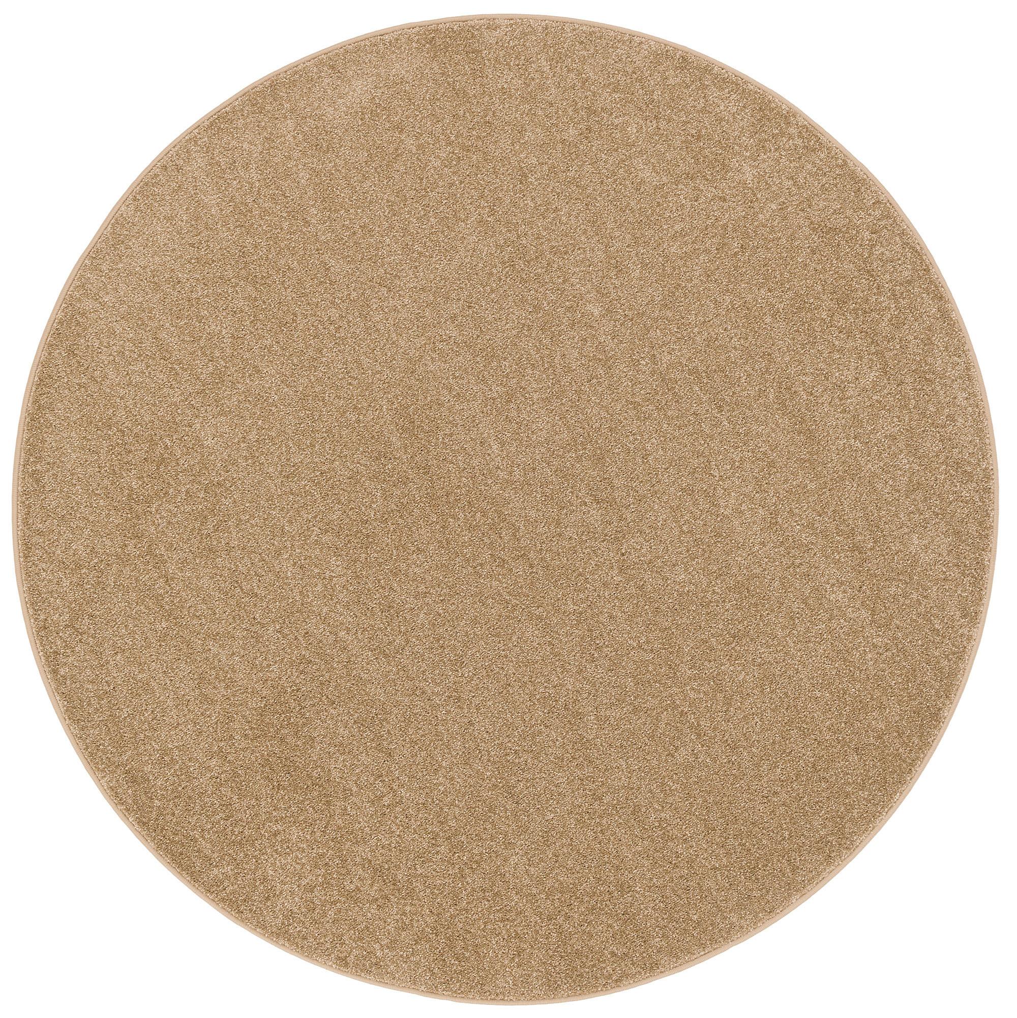 HOCHFLOR VELOURS TEPPICH LUNA RUND - Cognac, Textil (100/100cm) - Snapstyle