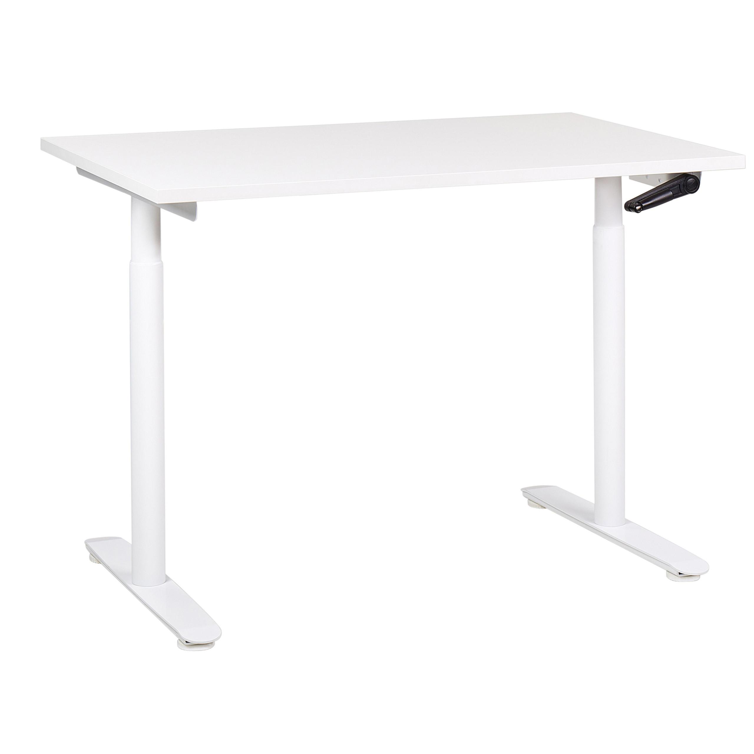 SCHREIBTISCH weiß 120/72 cm manuell höhenverstellbar Destin IV - Weiß, Holz (72/120/74cm) - Beliani