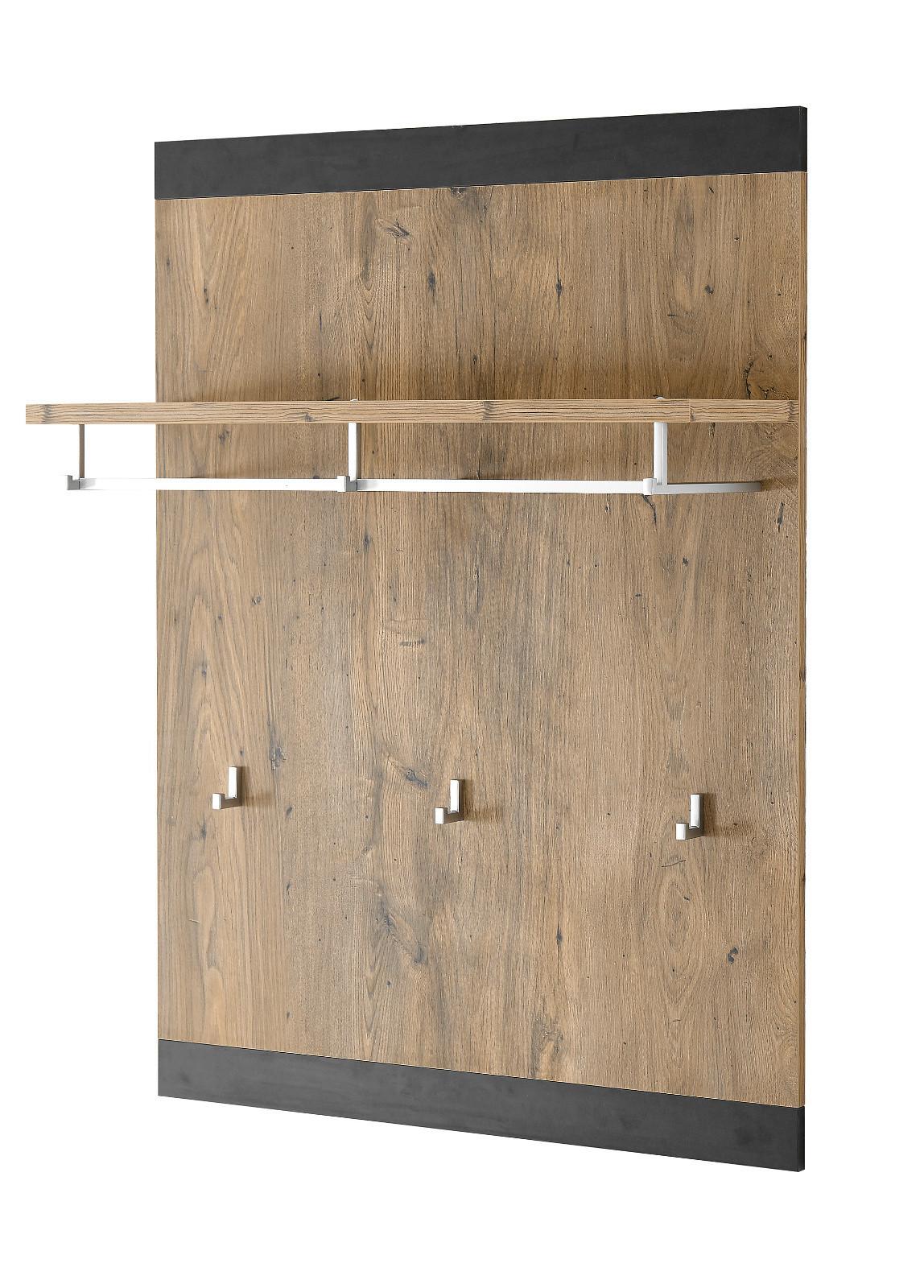 GARDEROBENPANEEL Kastanie grau Fresco , Flur Wandgarderobe, 80 x 107 cm - Kastanienfarben/Grau, Holzwerkstoff (80/107/25cm) - Furn.Design