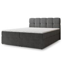 BOXBETT MERU 160x200 cm mit Matratze und Topper - Grau - Grau, Holz (160/200cm) - MASSENO