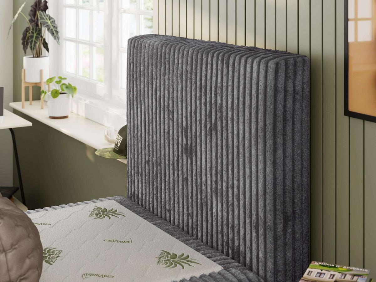JUGENDBETT TILIO 90/200 - Grau - H3 - Rechts Seite - Grau, Textil (200/90cm) - MKS