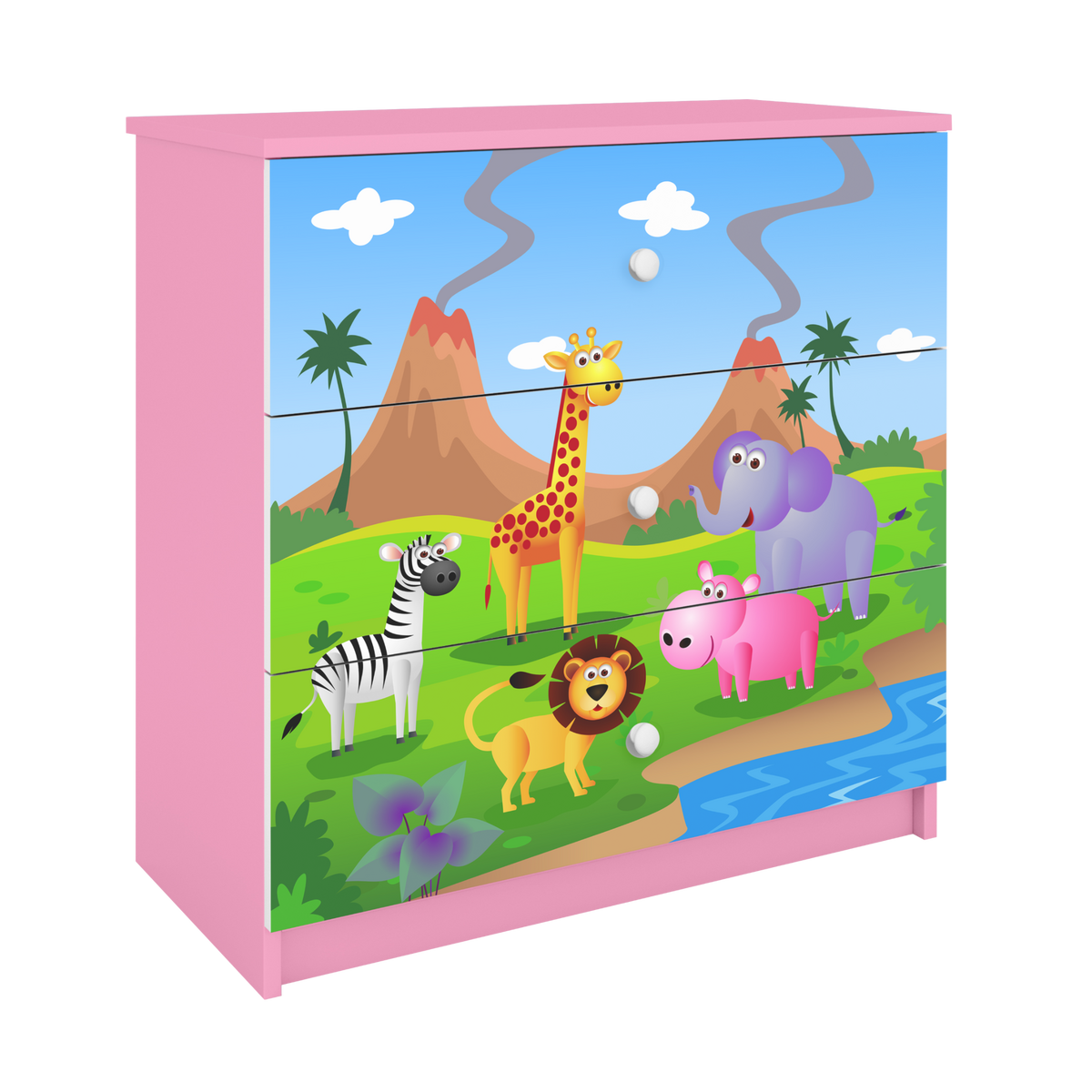 KOMMODE Babydreams Safari 81/81/41 - Rosa, Holzwerkstoff (81/81/41cm) - RAUMHIRSCH FURNITURE
