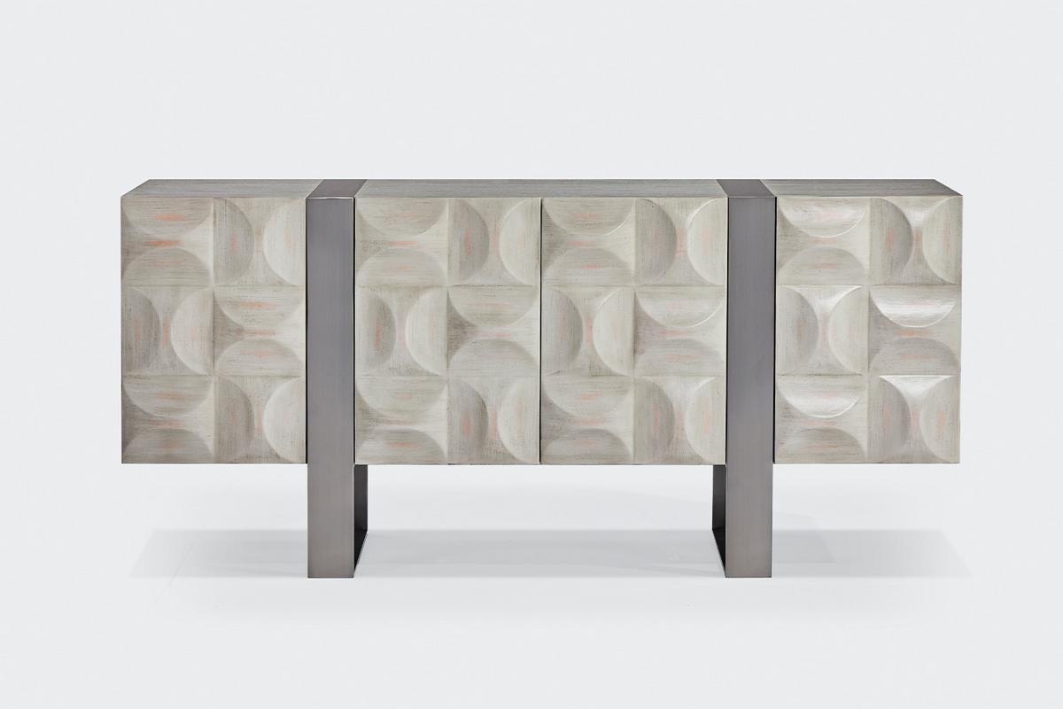 SIDEBOARD MARGO Grau Holz, Metall - Grau, Holzwerkstoff/Metall (180/85/40cm) - KAWOLA