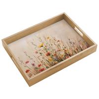 TABLETT Wildblumen - Pinselstriche - Ruhig 40x30 cm - Multicolor, Holz (40/5/5cm) - OnlyWow