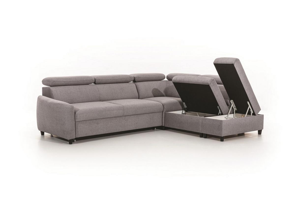 ECKSOFA Schlafsofa Anton In Esito - Violett, Holzwerkstoff/Textil (265/205cm) - Fun Möbel