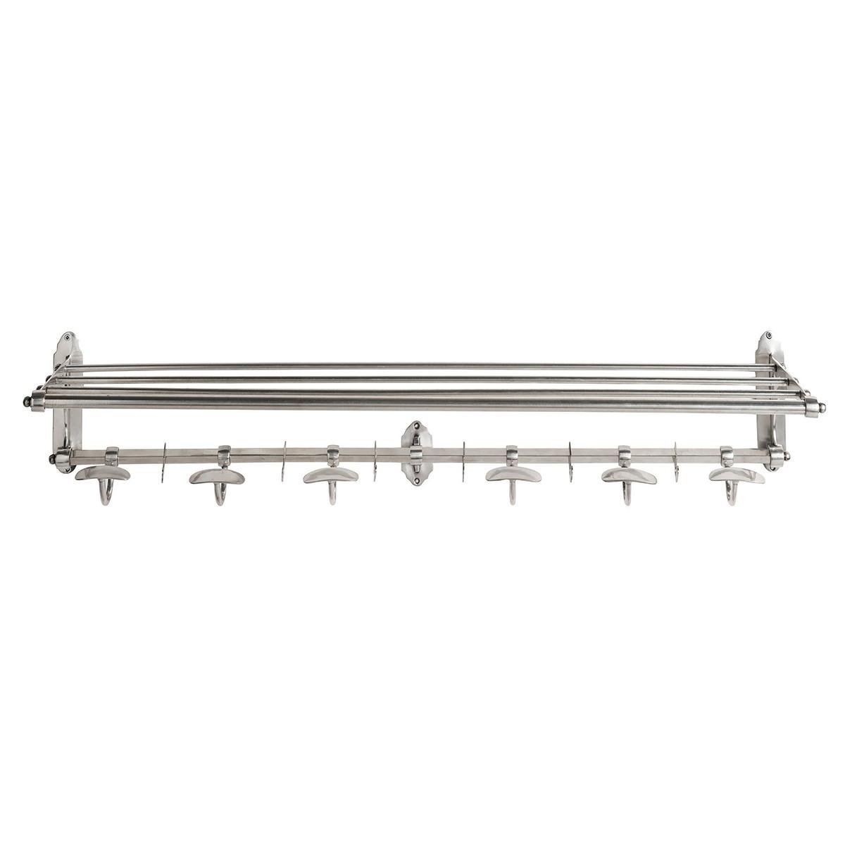 WANDGARDEROBE aus versilbertem Messing - 100/20/28 cm - Silberfarben, Metall (28/28/28cm) - Signature