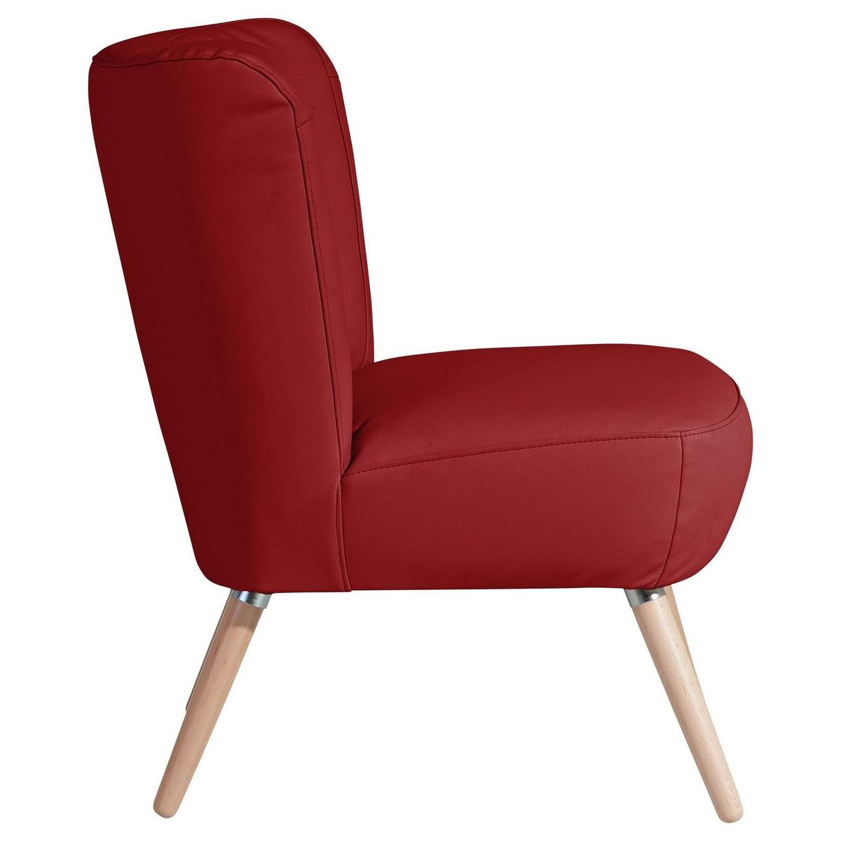 SESSEL Kassi Bezug Kunstleder Buche natur / chili - Rot, Kunststoff (69/80/68cm) - 58aufmkessel
