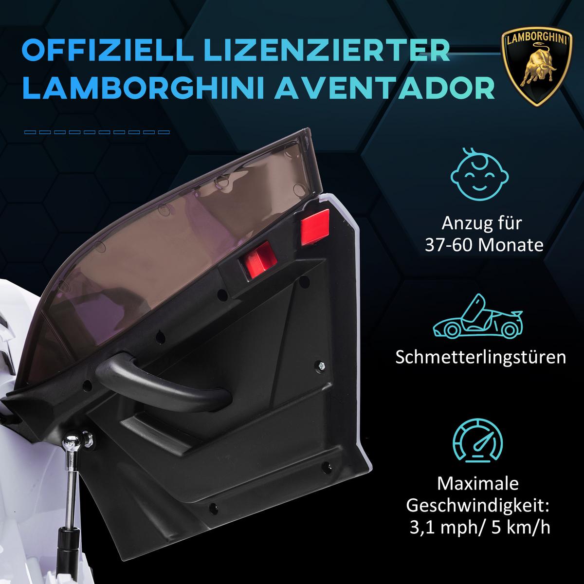 ELEKTROAUTO Elektrisches Kinderfahrzeug, Elektrofahrzeug inkl. Fernbedienung - Weiß, Metall (107.5/63/42cm) - HOMCOM