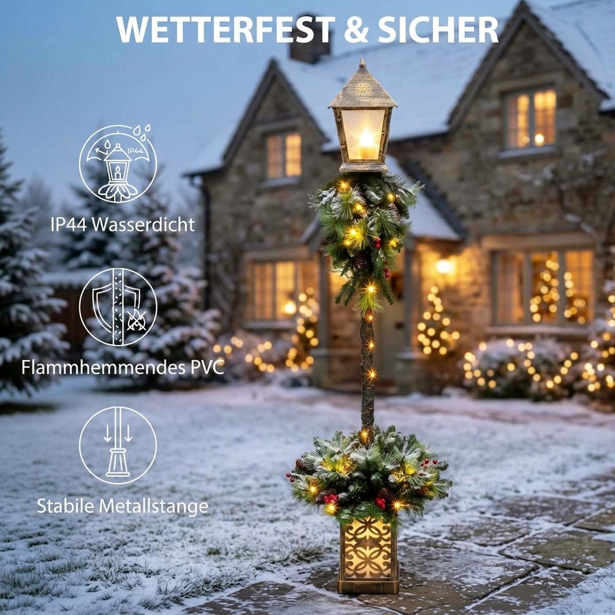 WEIHNACHTSLATERNE PVC Metall Kunststoff Grün - Grün, Kunststoff (43/43/150cm) - Outsunny