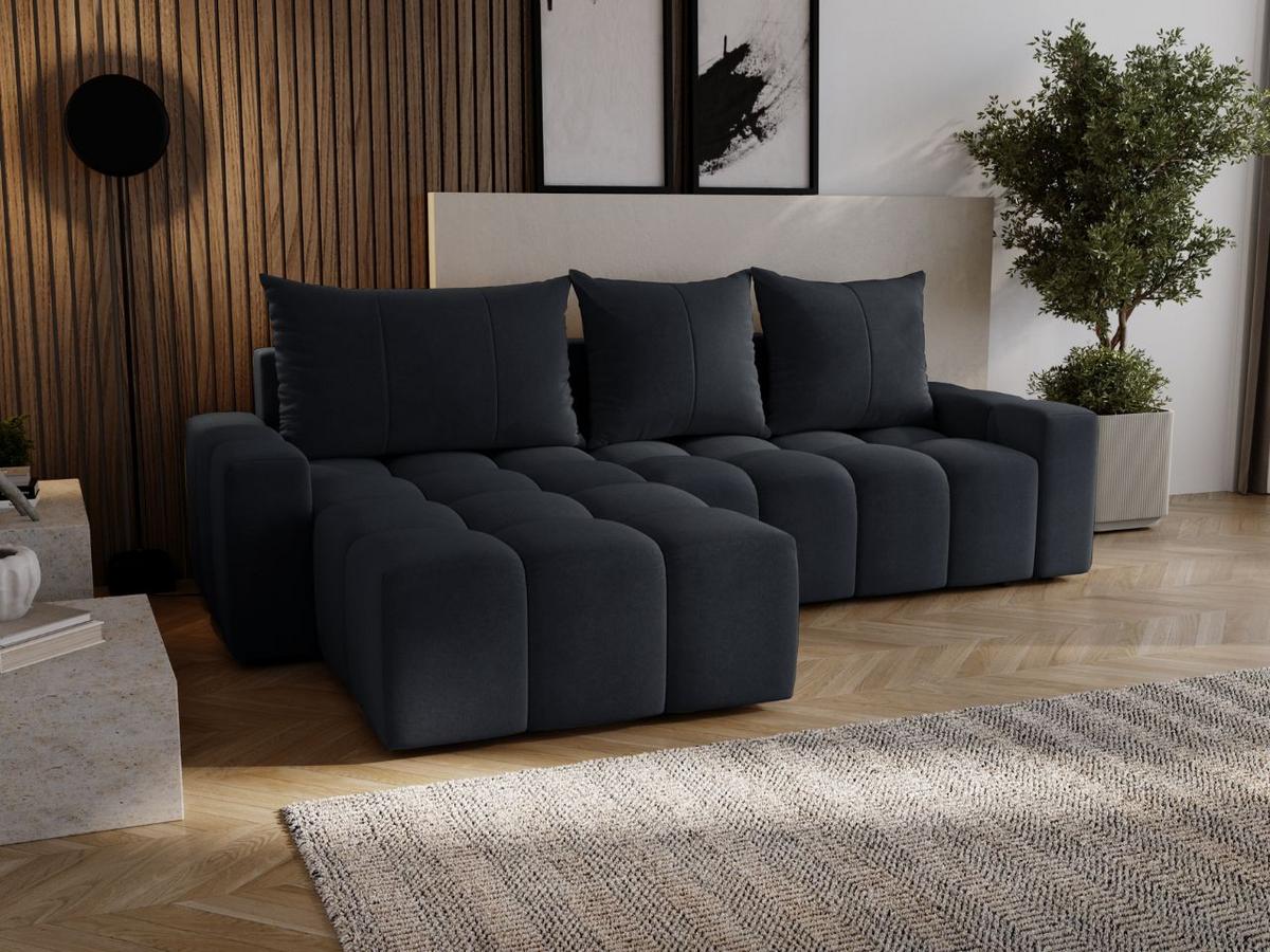 ECKSOFA Bresso Schwarz - Schwarz, Holz/Textil (255/168cm) - Graingold