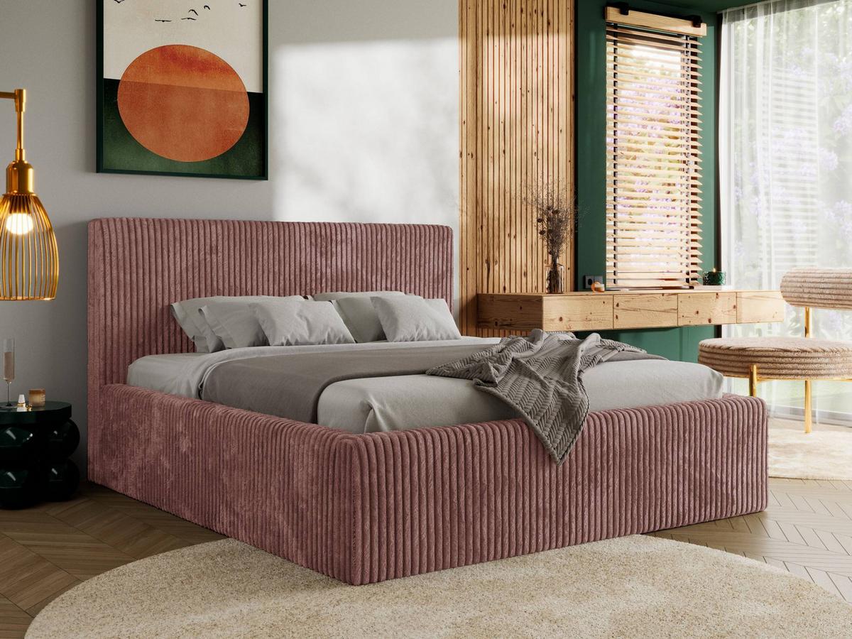 POLSTERBETT TILIANO CLASSIC 200/200 - Rosa Cord - ohne Matratze - Rosa, Textil (200/200cm) - MKS