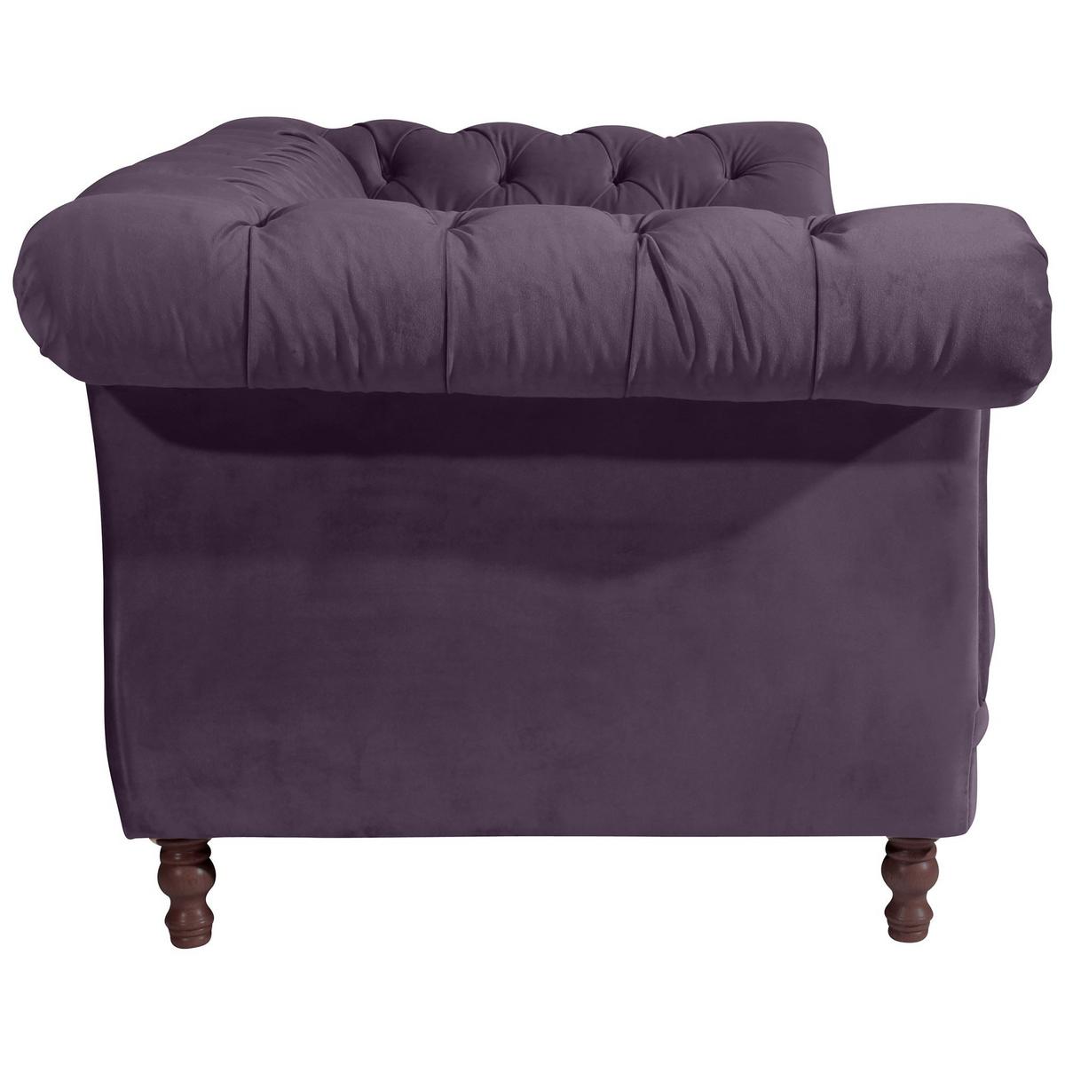 CHESTERFIELD Sofa 2-Sitzer Kaylin Samtvelours purple - Lila, Kunststoff (200/80/100cm) - 58aufmkessel