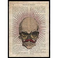 POSTER Schädel Mit Brille Und Schnurrbart A4 Rahmenlos - Klar, Papier (29.7/5/21cm) - Nacnic