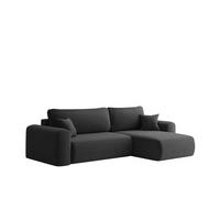 ECKSOFA Flora In Poso - Schwarz, Holzwerkstoff/Textil (272/145cm) - Fun Möbel