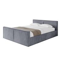 POLSTERBETT mit Bettkasten, Fußteil und Lattenrost, Boxbett mit Matratze H3/H4 - EMMI-Z-V1 180x200 Grau - Grau, Holzwerkstoff/Textil (180/200cm) - ALTDECOR