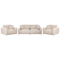 SOFA-SET 5-Sitzer Stoff Beige Jubek - Beige, Textil (220/75/104cm) - Beliani