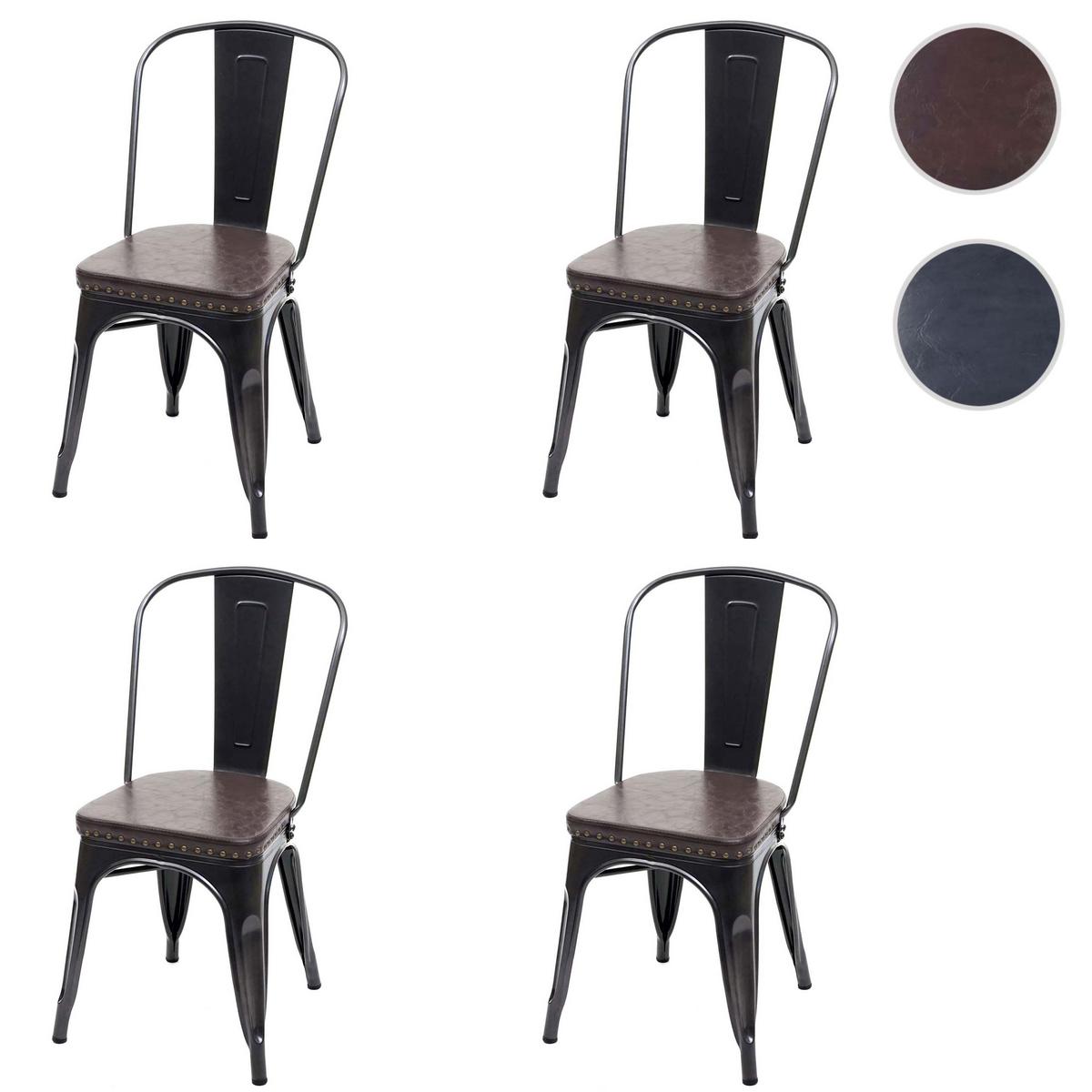 ESSZIMMERSTUHL H10E Braun 4er-Set - Braun, Metall (44/85/49cm) - MCW