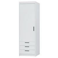 KLEIDERSCHRANK Storicos Weiß 59,9/190,5/53 cm - 1T3S Modern mit Schubladen - Weiß, Holzwerkstoff/Kunststoff (59.9/190.5/53cm) - AX Living