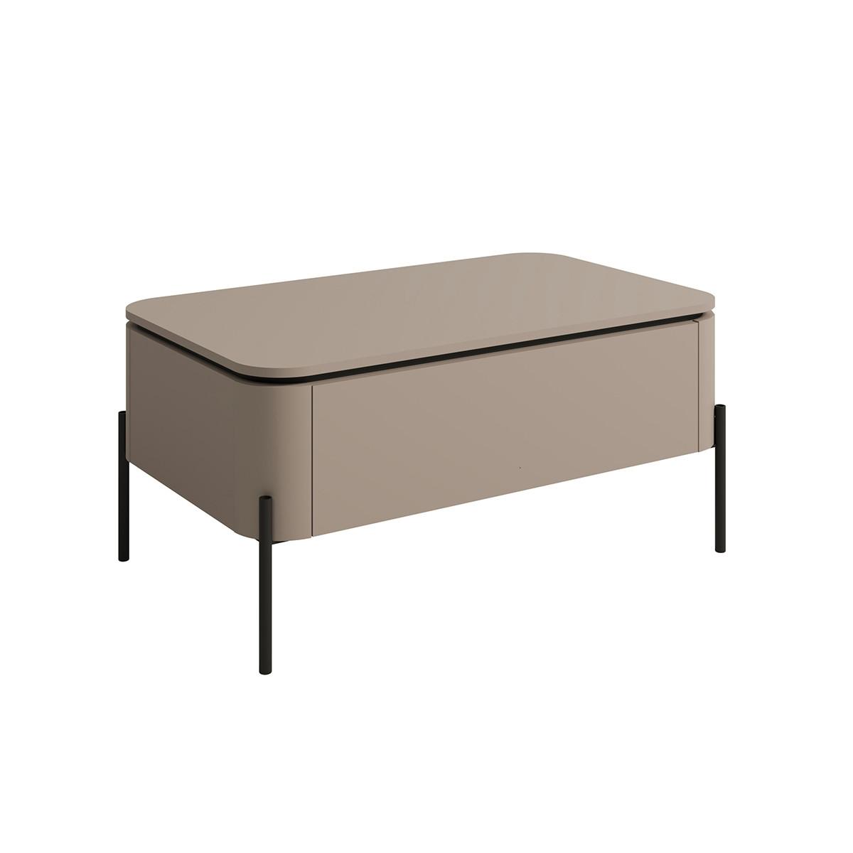 COUCHTISCH Taupe - Taupe, Holzwerkstoff (60/98/46.8cm) - Petits-meubles
