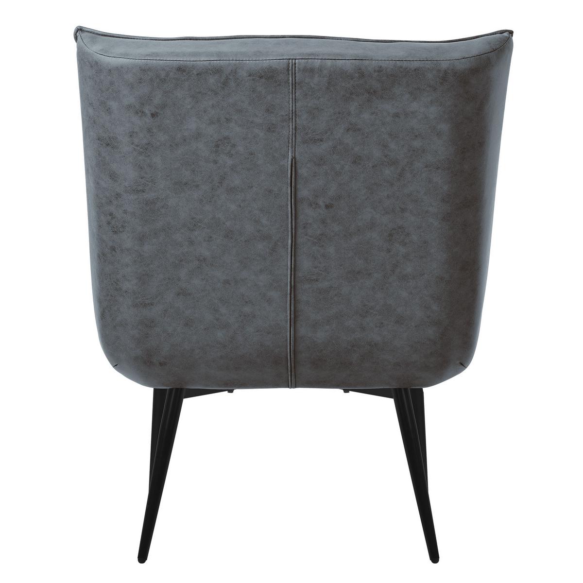 SESSEL Wohnzimmer aus Kunstleder-PU Anthrazit Relaxsessel mit Lendenkissen - Anthrazit/Schwarz, Metall (97/100/79cm) - ML-DESIGN