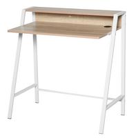 SCHREIBTISCH, MDF, Eisen, Weiß+Eiche - Weiß, Kunststoff (84/45/85cm) - HOMCOM