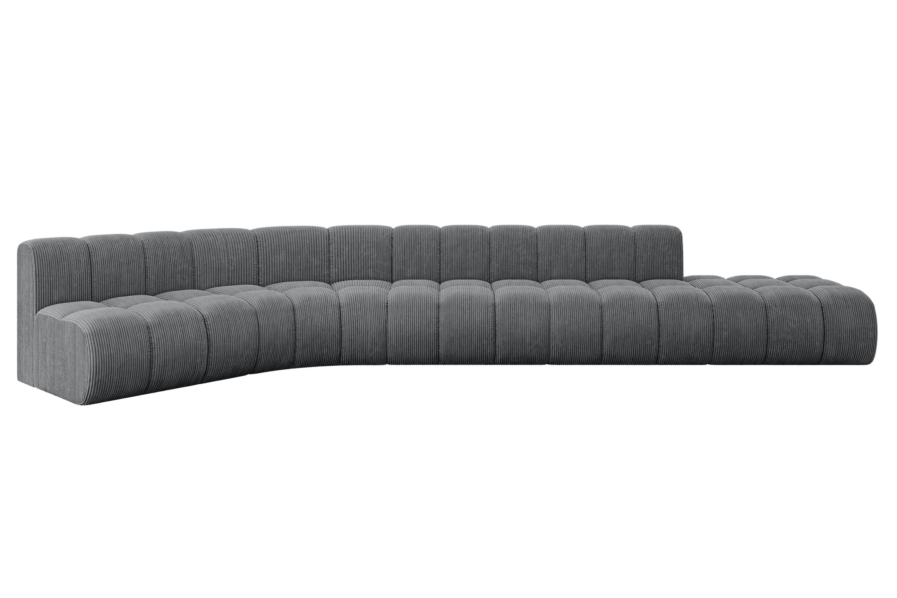 ECKSOFA modulares Sofa Brilo-L2 - 471x174x70 cm Dunkelgrau - Dunkelgrau, Holzwerkstoff/Textil (471/174cm) - ALTDECOR