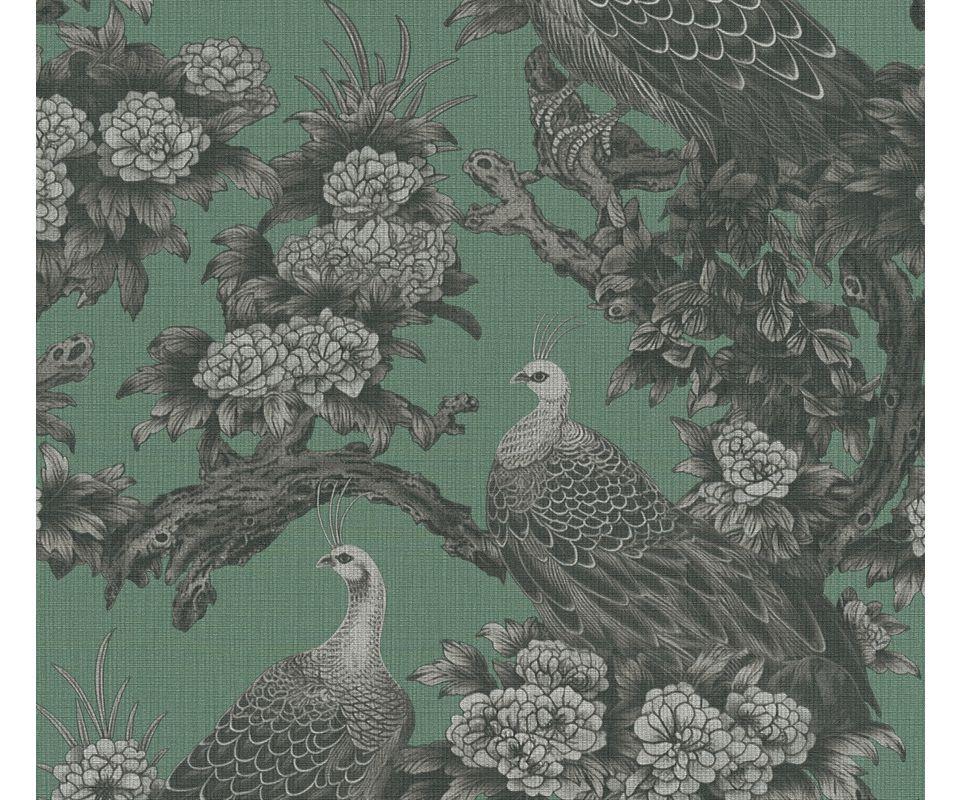 VLIESTAPETE Grün 53/1005 cm - Grün, Textil (53/1cm) - KUNSTLOFT