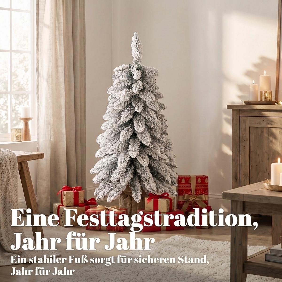 KÜNSTLICHER-WEIHNACHTSBAUM PVC Weiß - Weiß, Kunststoff (90cm) - HOMCOM