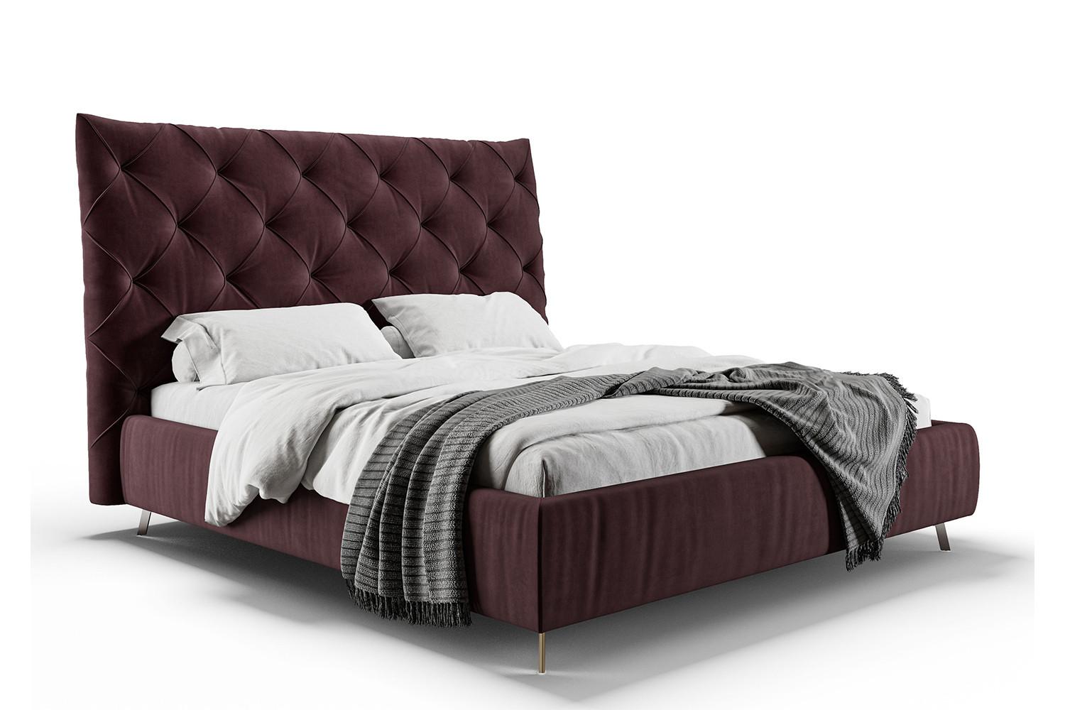 POLSTERBETT ANNY Violett Velvet - Violett, Textil (140/200cm) - KAWOLA