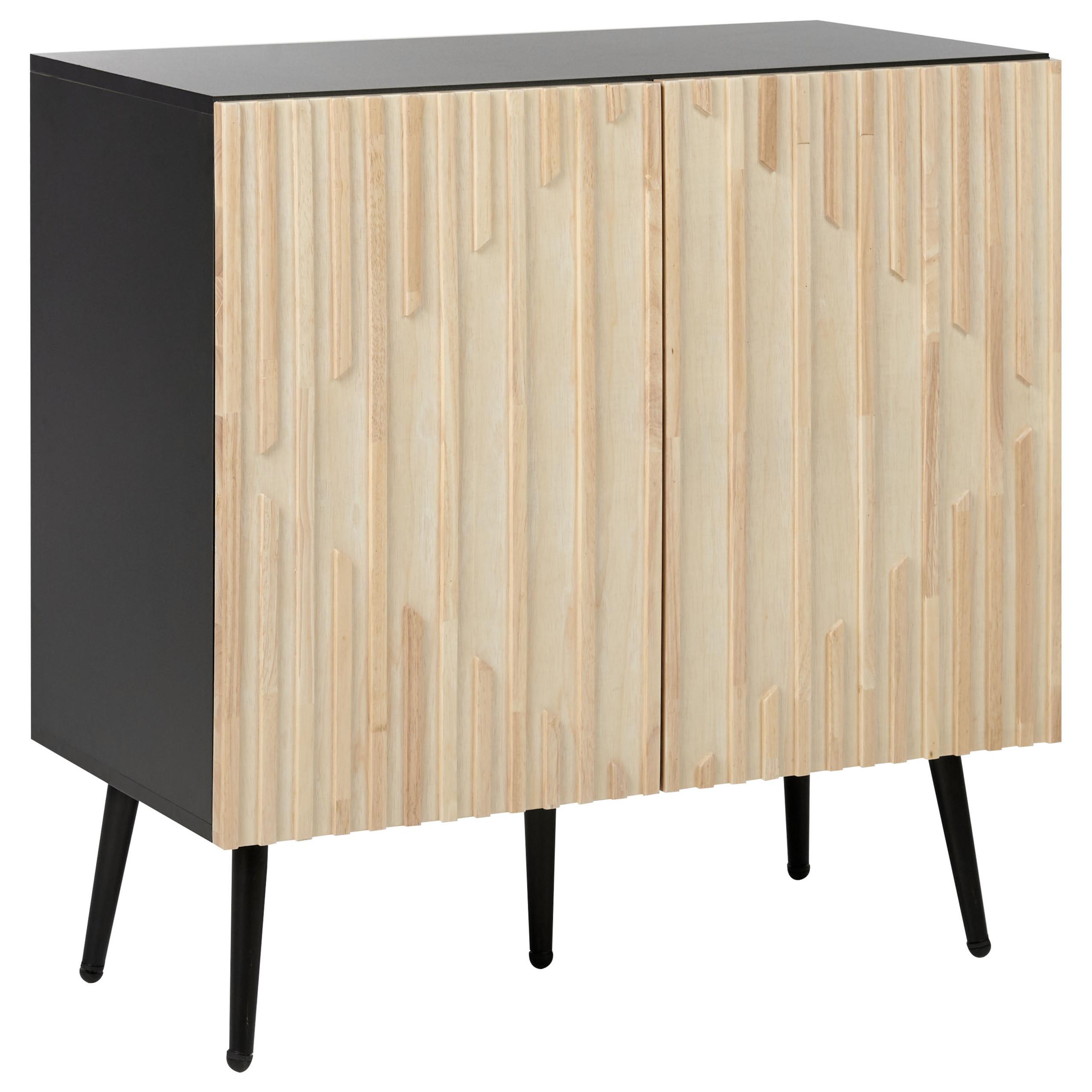 SCHRANK Braun/Schwarz Dalcross - Braun, Holzwerkstoff (80/80/43cm) - Beliani