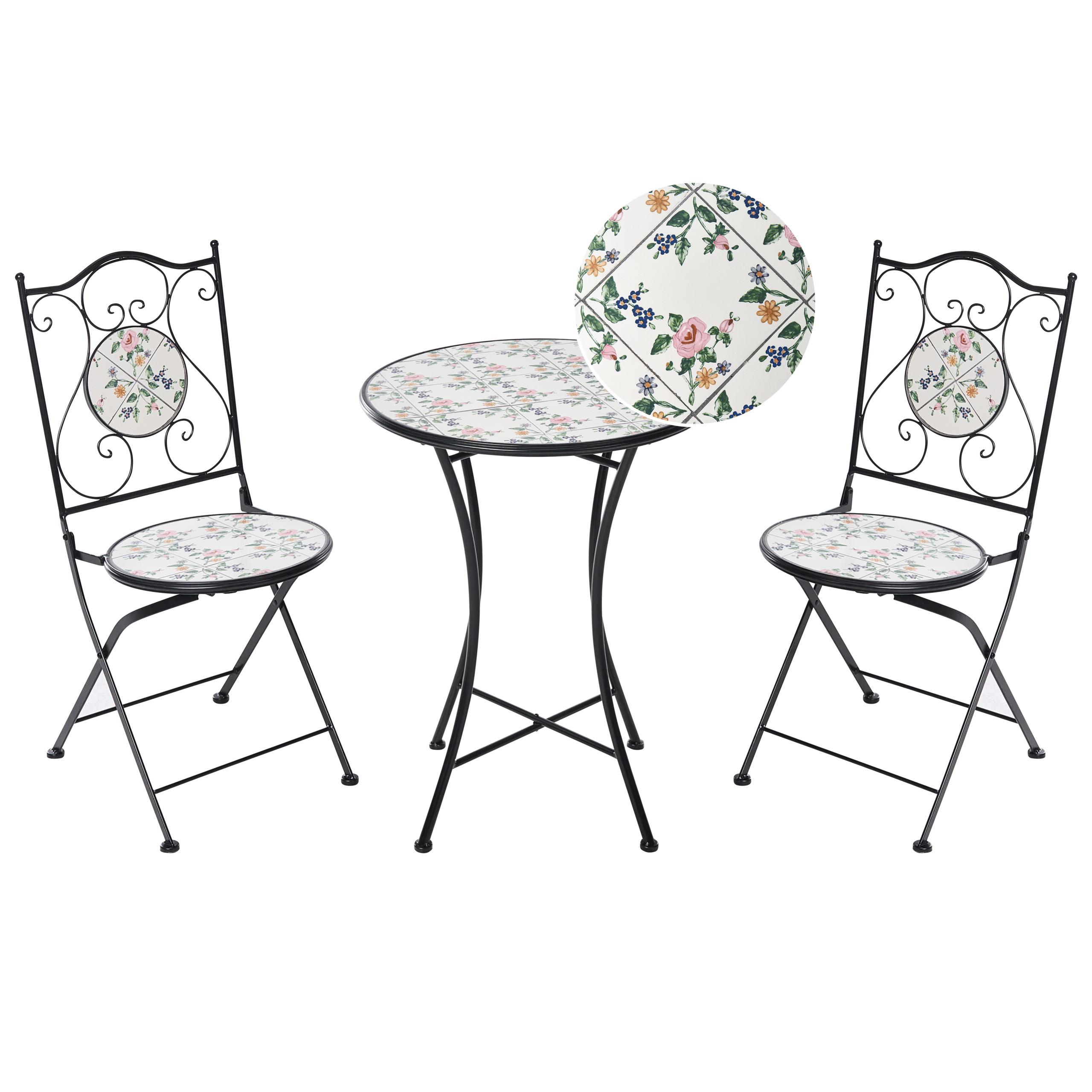 BISTRO-SET Metall Schwarz Collio - Weiß, Metall - Beliani