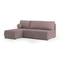 ECKSOFA PARVELO Rosa Plüsch-Stoff mit Schlaffunktion - Rosa, Holz (200/143cm) - MASSENO