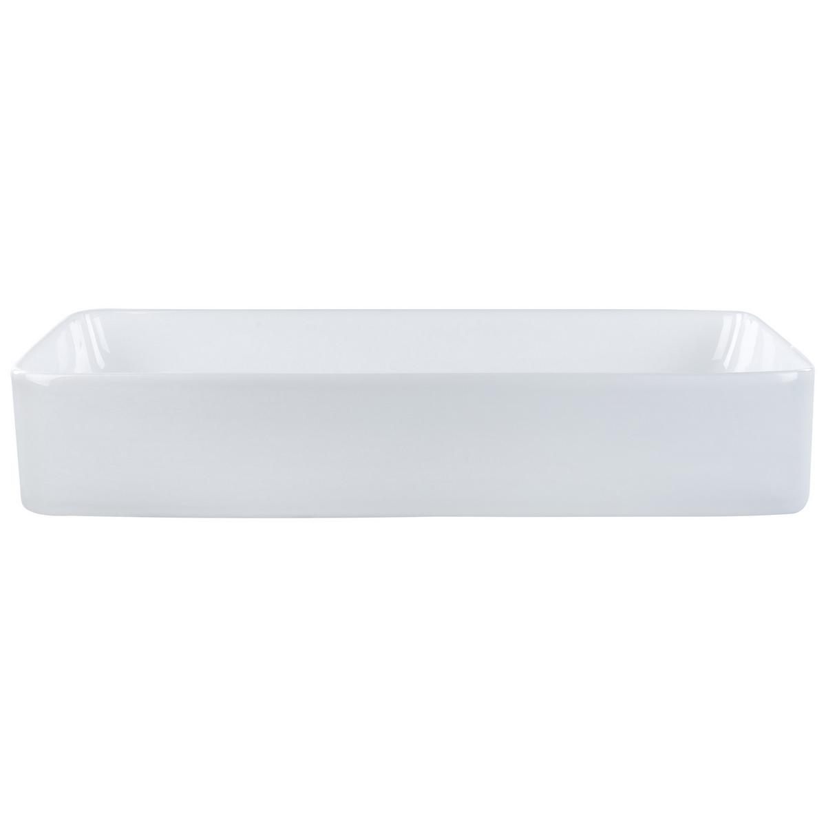 AUFSATZWASCHBECKEN 61/35 cm Weiß Ulua - Weiß, Keramik (61/11/35cm) - Beliani