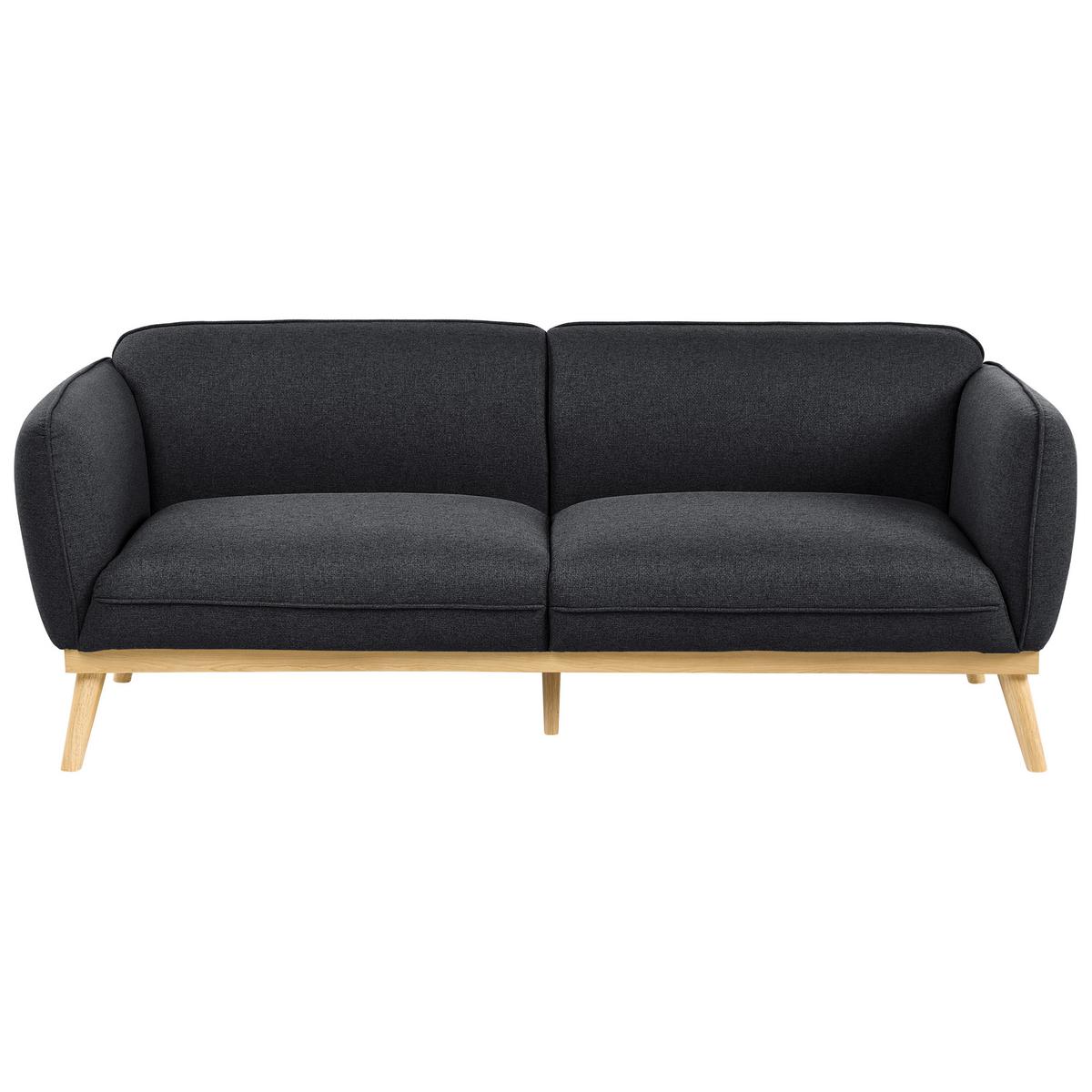 SOFA-SET 5-Sitzer Stoff Schwarz Ljung - Hellbraun/Schwarz, Textil (210/82/82cm) - Beliani