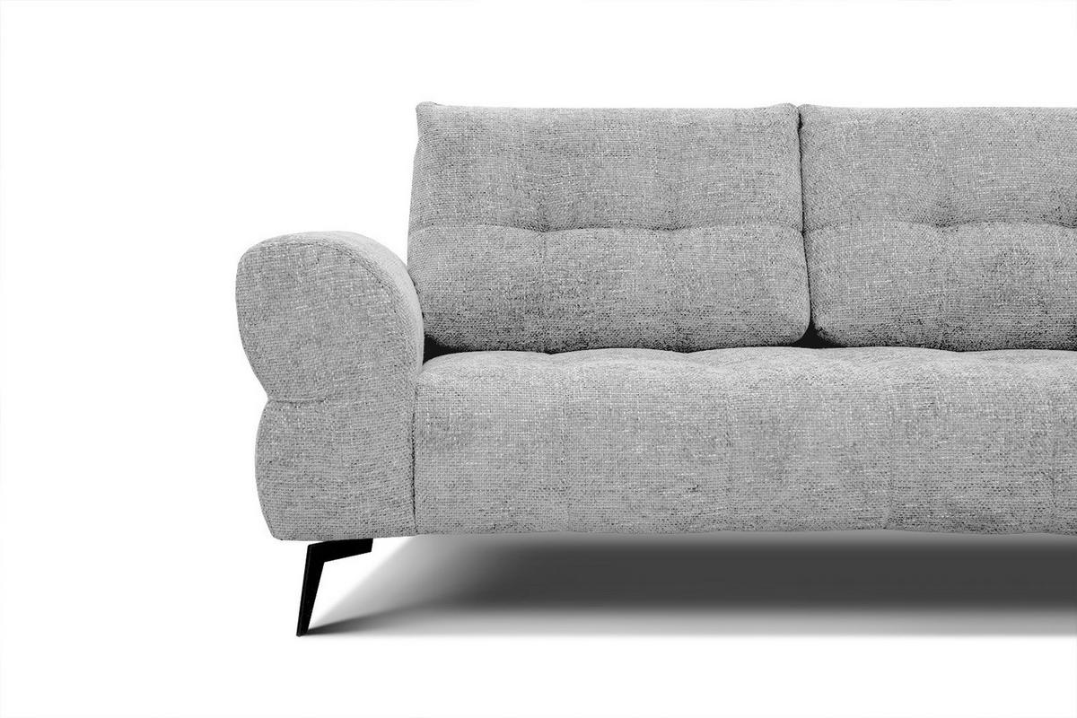 ECKSOFA SALVINI 5-Sitzer, hellgrau - Hellgrau/Schwarz, Holzwerkstoff/Textil (292/158cm) - Wozimo