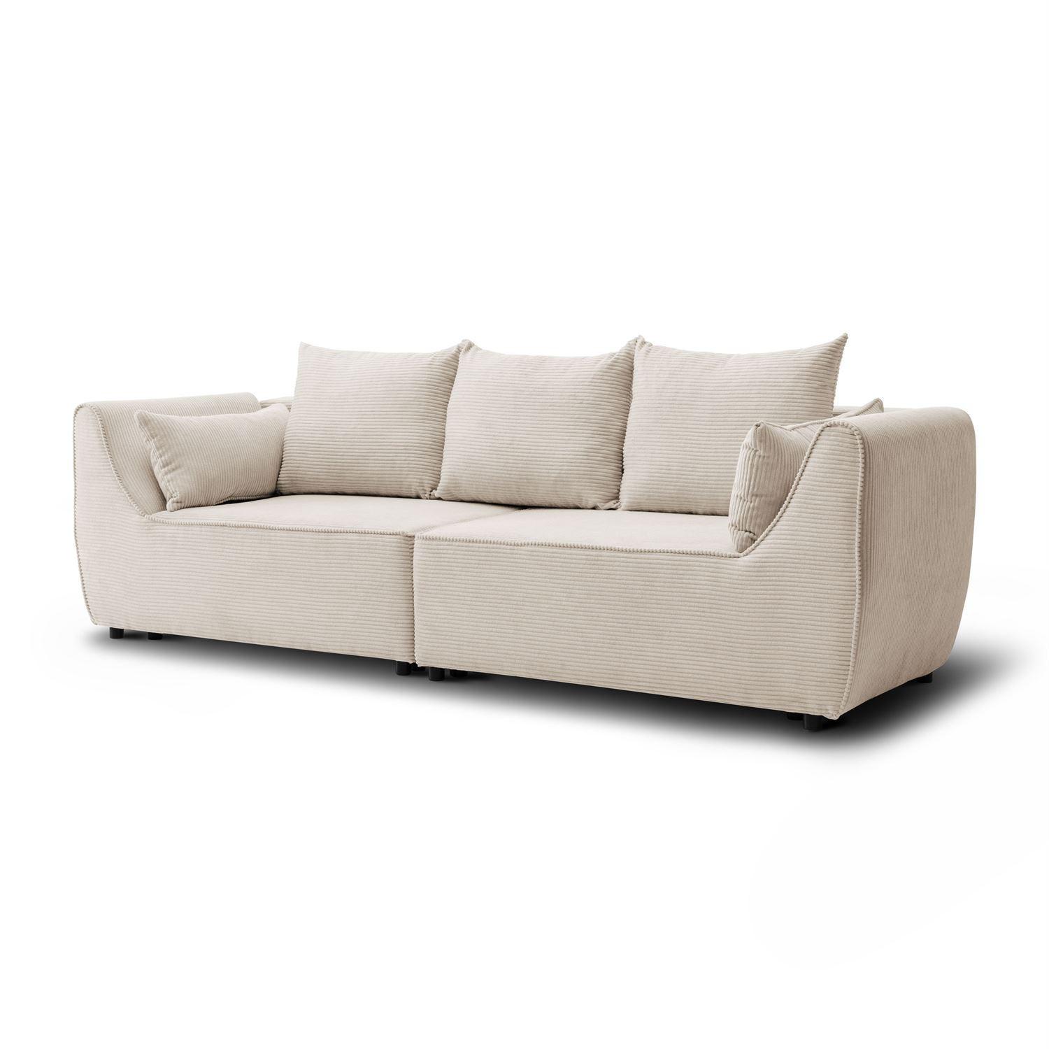 SOFA ASPEN Zweisitzer mit Schlaffunktion, Anafi 22 - Beige, Textil (267/94/95cm) - Lookway