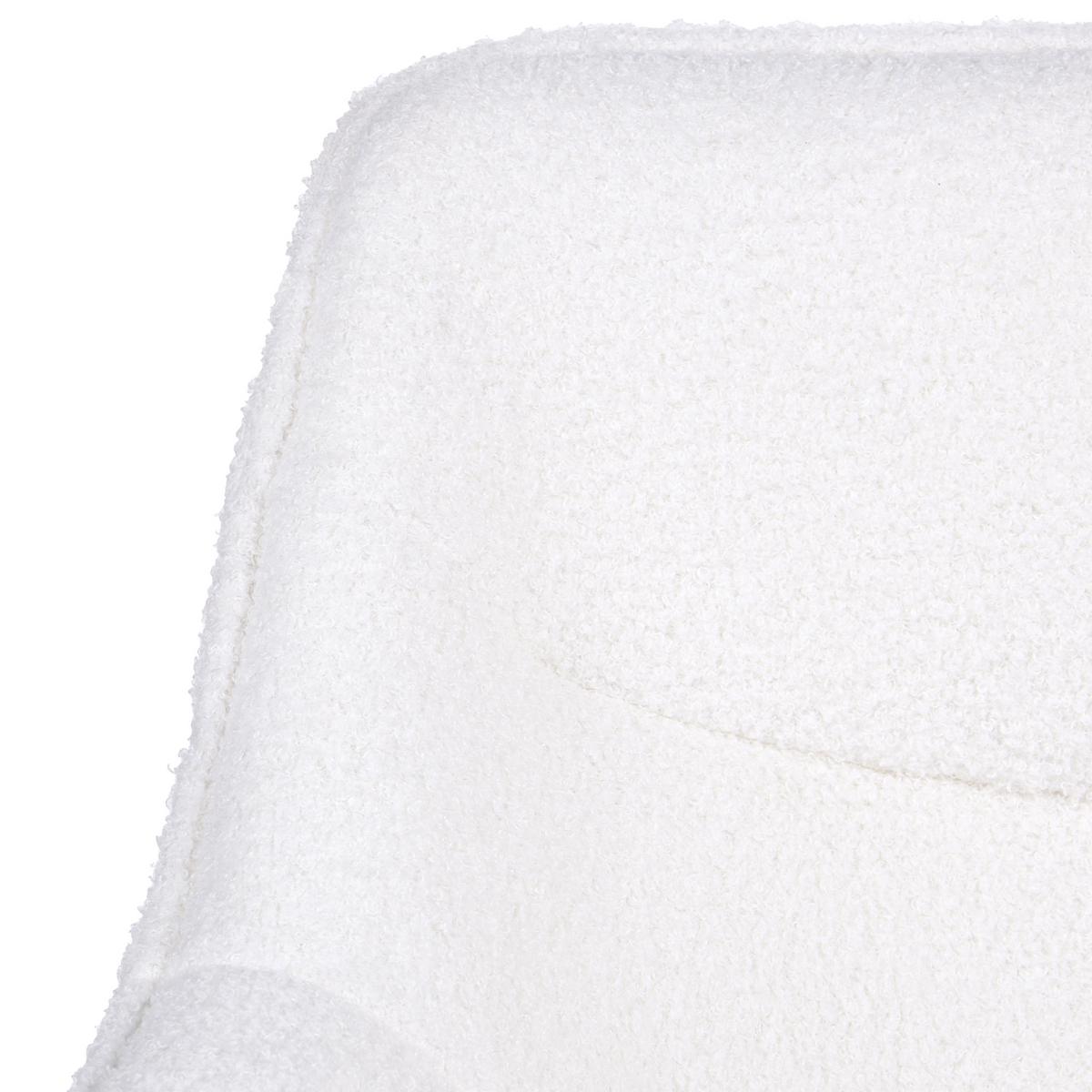 SCHREIBTISCHSTUHL Bouclé Weiß Ardelle - Weiß, Textil (68/82/60cm) - Beliani