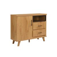 SIDEBOARD BASSANO, MDF, in Eichenoptik, mit Stauraum, 116 x 40 x 95 cm - Hellbraun/Braun, Eichenholz/Holzwerkstoff (116/95/40cm) - KADIMA DESIGN