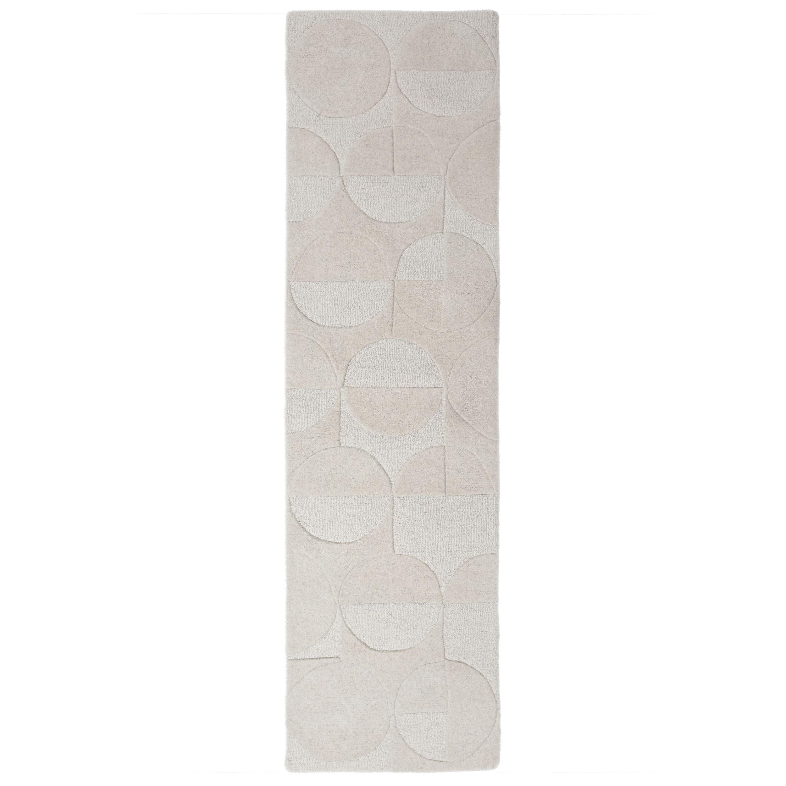 WOLLTEPPICH DEBEN, geometrisch, aus Wolle, Elfenbein, 60 x 230 cm - Champagner, Textil (230/60cm) - KADIMA DESIGN