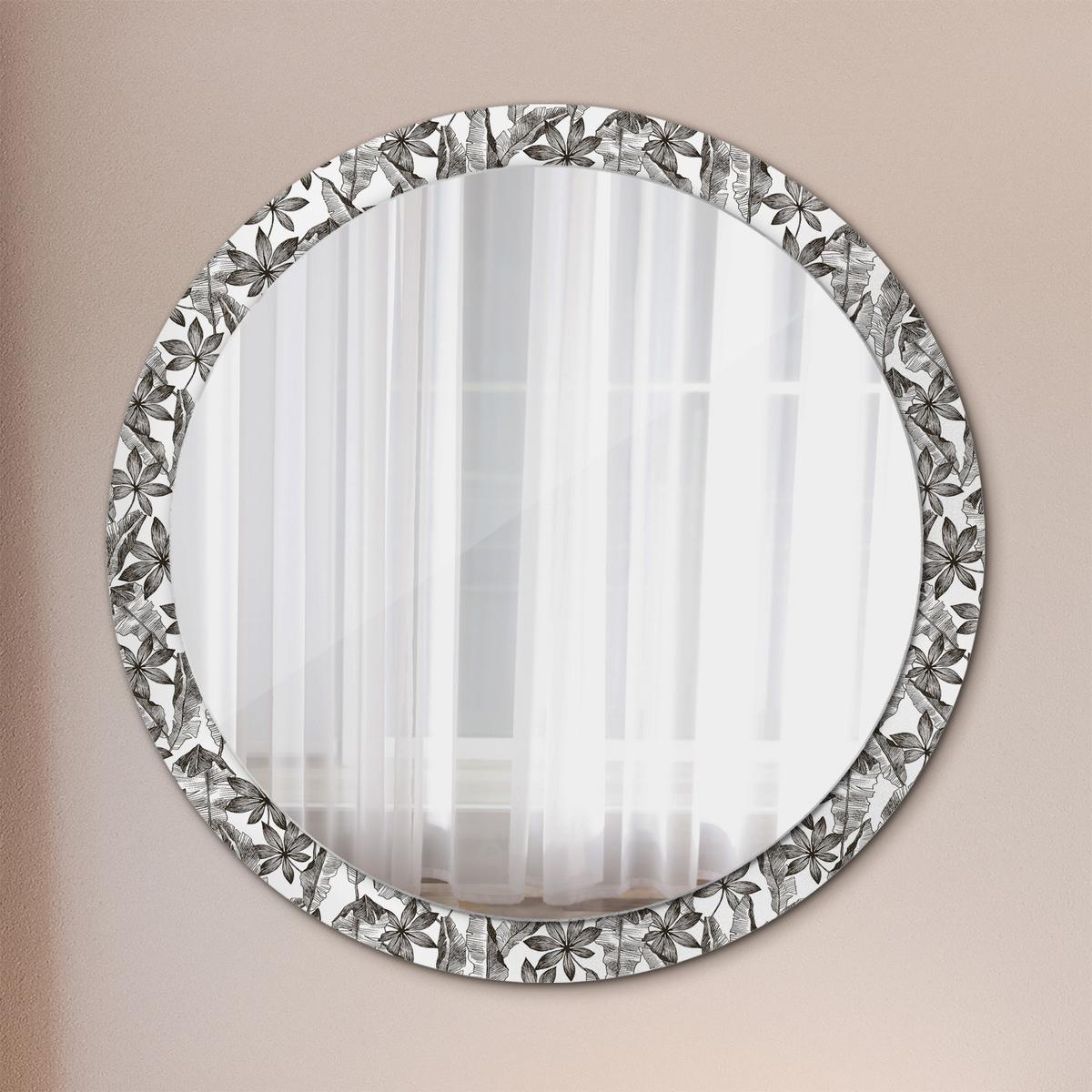 SPIEGEL Rund Ø 100 cm mit Aufdruck - Schwarz, Glas (100/100/0.4cm) - Wallfluent