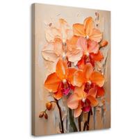 LEINWANDBILD Blumen 60x90cm - Orange, Textil (60/90cm) - Feeby