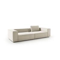 SOFA CARMO Weiß Cord - Schwarz/Weiß, Kunststoff/Textil (306/68/118cm) - KAWOLA