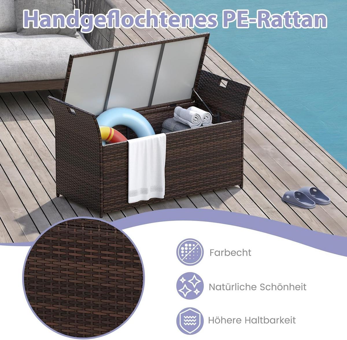 GARTENBOX Braun - Braun, Kunststoff (125/71/56cm) - COSTWAY
