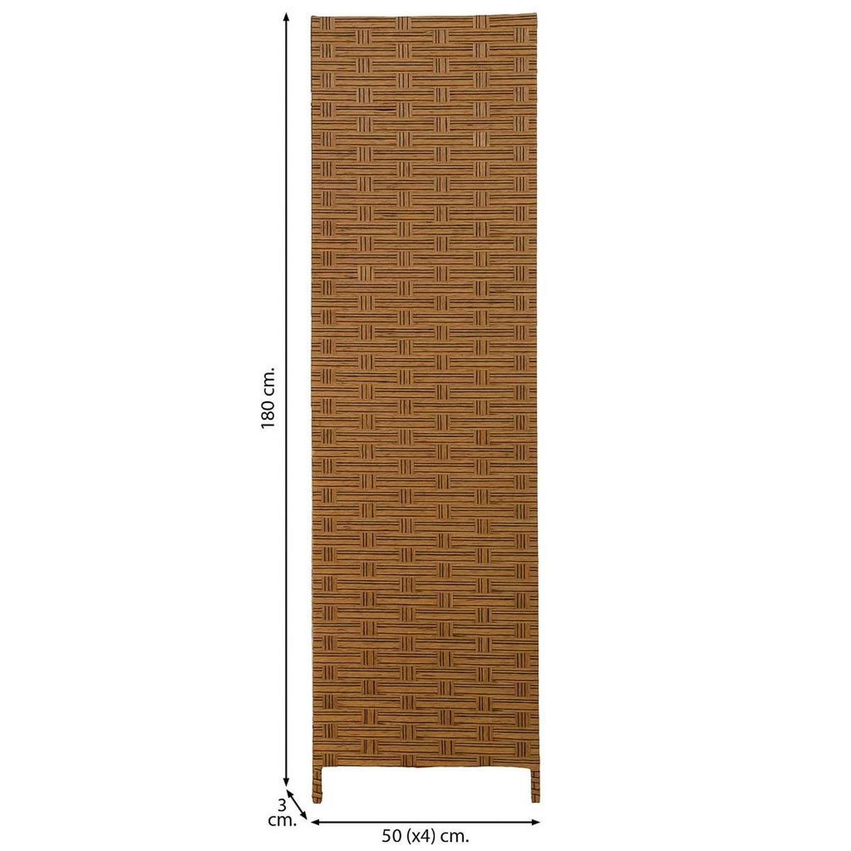 PARAVENT aus geflochtenem Papier mit 4 PANEELE, 3x180cm - Braun, Papier (200/180/3cm) - Wanderlust