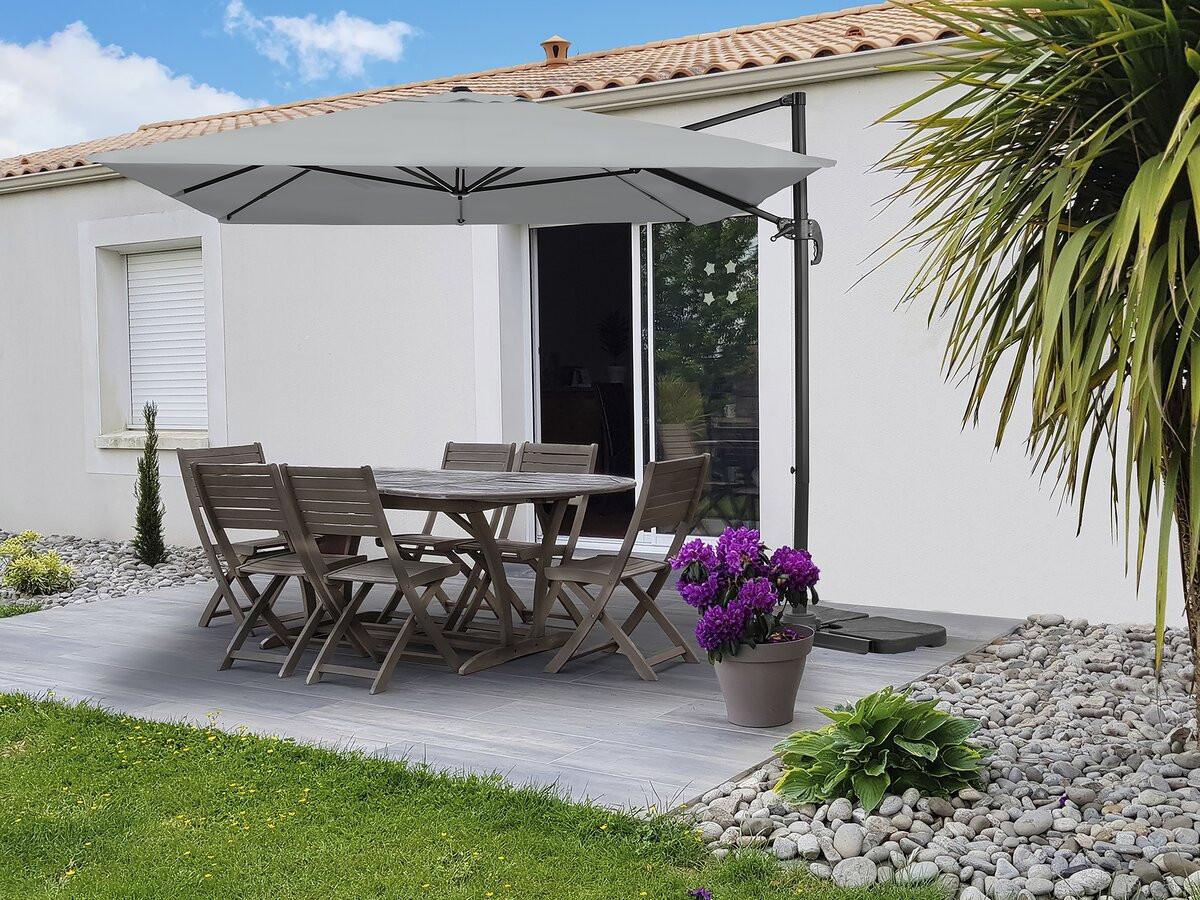 SONNENSCHIRM sky 4 Grau - Grau, Metall (278/370cm) - Habitat Garten